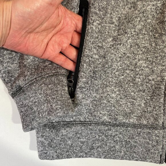 Sonoma Mens Size S Knit Fleece Full Zip Jacket Marled Gray Mock Neck Pockets - Picture 2 of 11